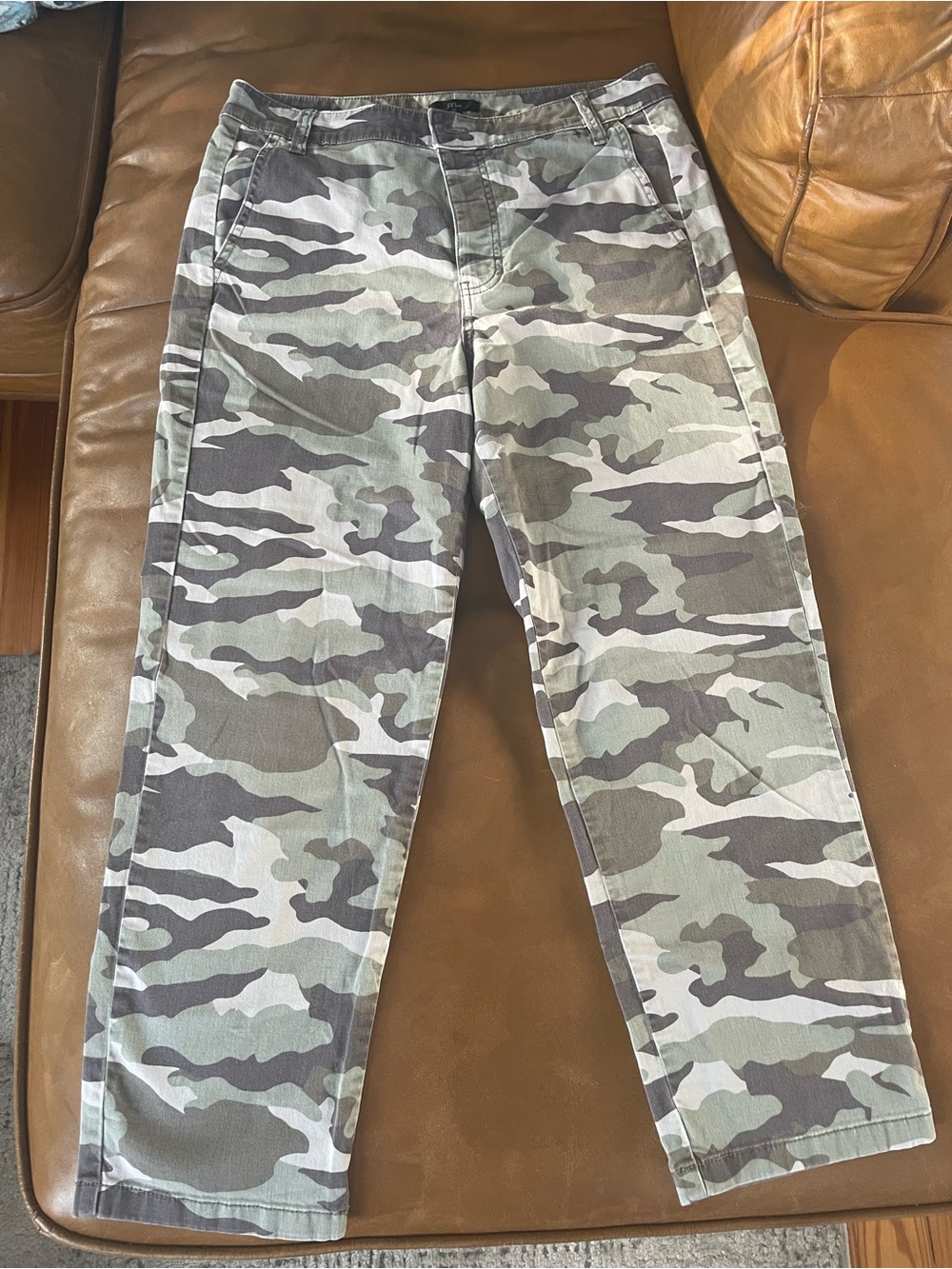 J. Crew Women’s Relaxed Camo Pants in Green and Gray